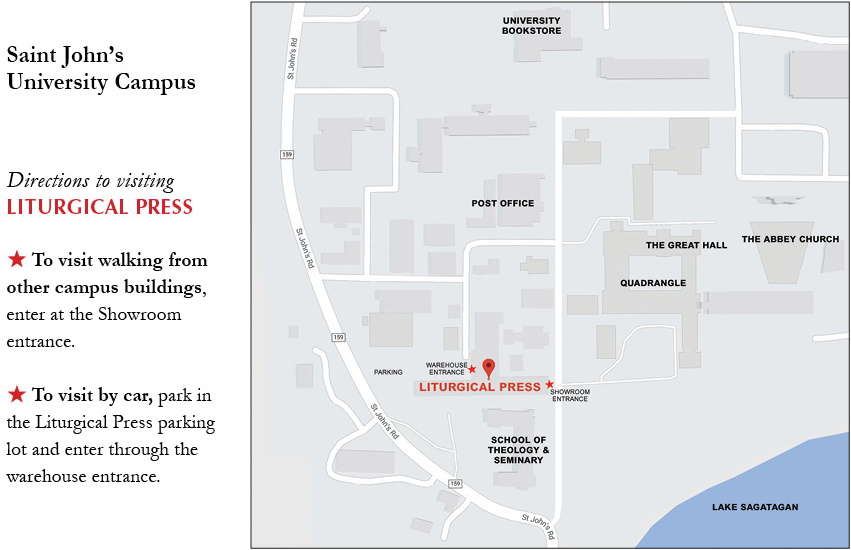 Map to Litpress showroom on campus