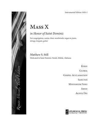 Mass in Honor of Saint Dominic, Instrumental Edition