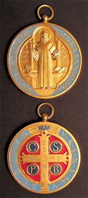 St. Benedict Gold-Plated Enameled Jubilee Medal